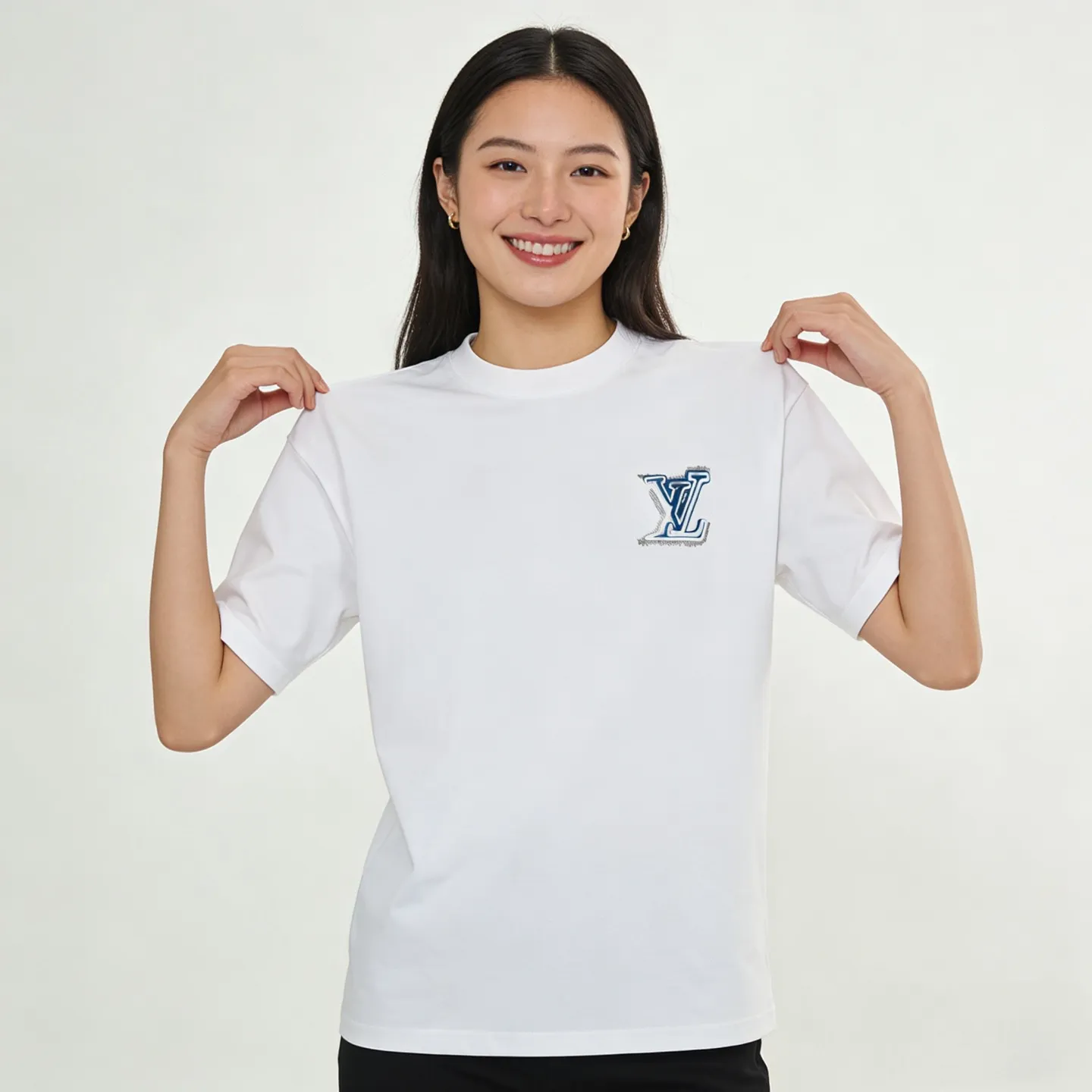 Louis Vuitton/Louis Vuitton short sleeves with front and rear letter logo embroidery